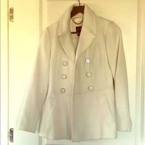 White Armani Exchange Short Pea Coat in Size XS
